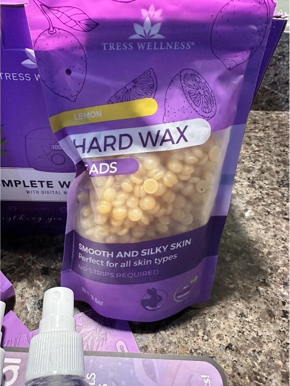 Tress Wellness Hair Removal Waxing Kit W/Digital Wax Warmer Used Works READ!